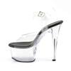 Pleaser - ASPIRE608 Sandale à bride à la cheville, Pole dance chaussures - Chaussures de pole dance - Noir/Transparent Product image